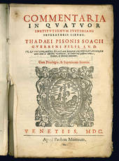 Commentaria in quatuor Institutionum Iustiniani imperatoris libros.