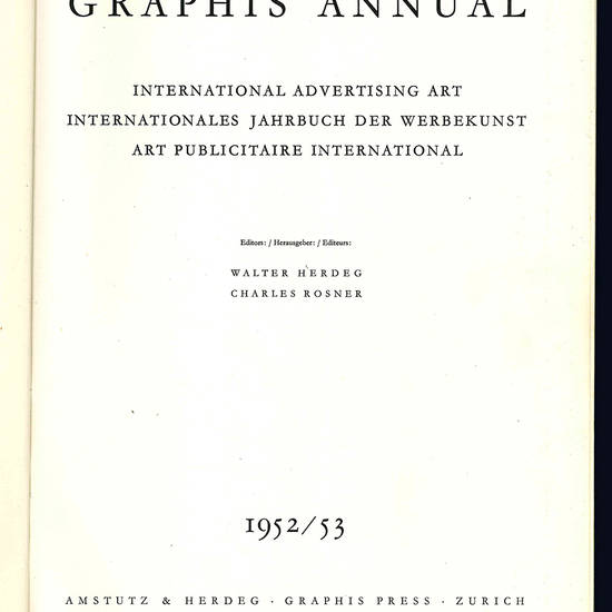 Graphis annual 1952/53.