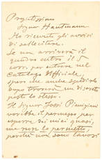 Lettera autografa firmata ed indirizzata ad un certo Signor Hautmann. Modena, 1° novembre 1906