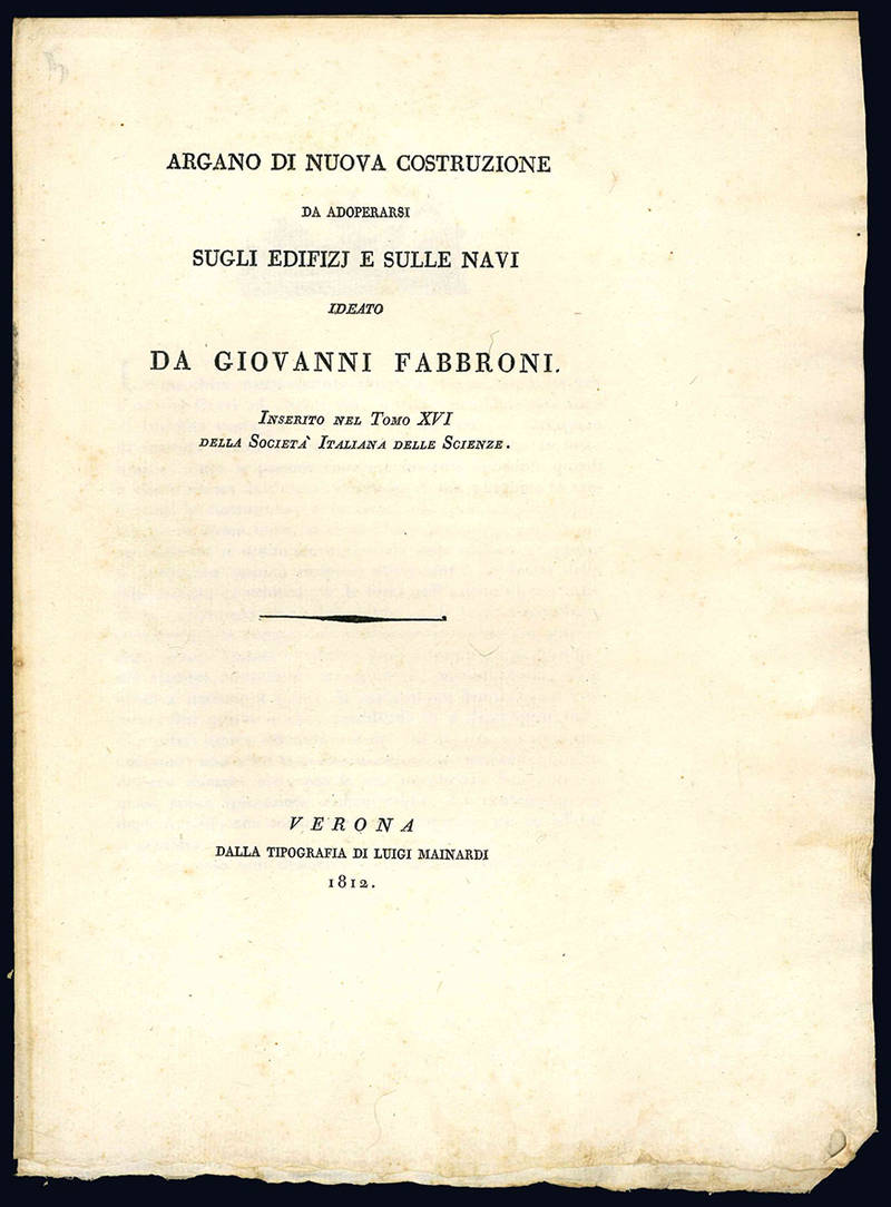 Argano di nuova costruzione