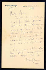 Lettera autografa. Roma: 29 settembre 1907.