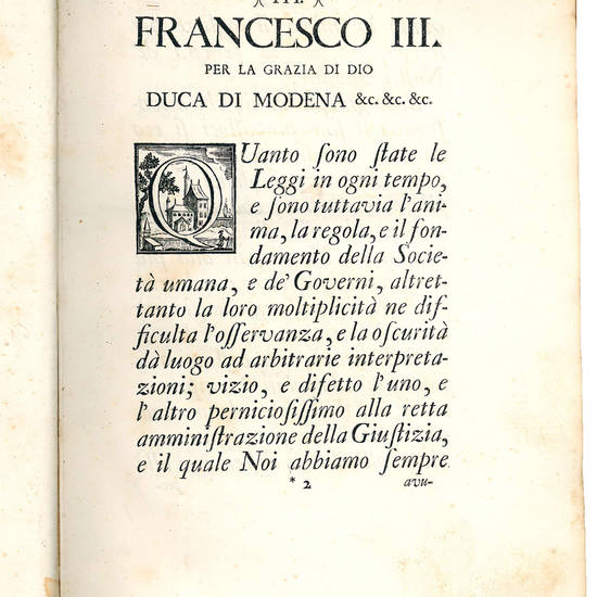 Codice di leggi, e costituzioni per gli Stati di Sua Altezza Serenissima. Tomo primo [-secondo]