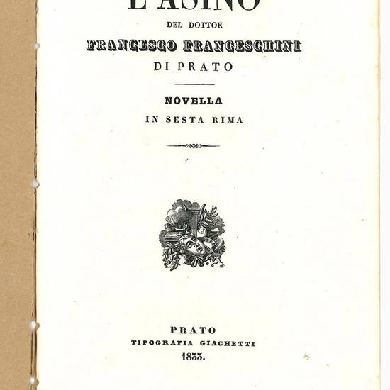 L'asino del dotto Francesco Franceschini di Prato. Novella in sesta rima.