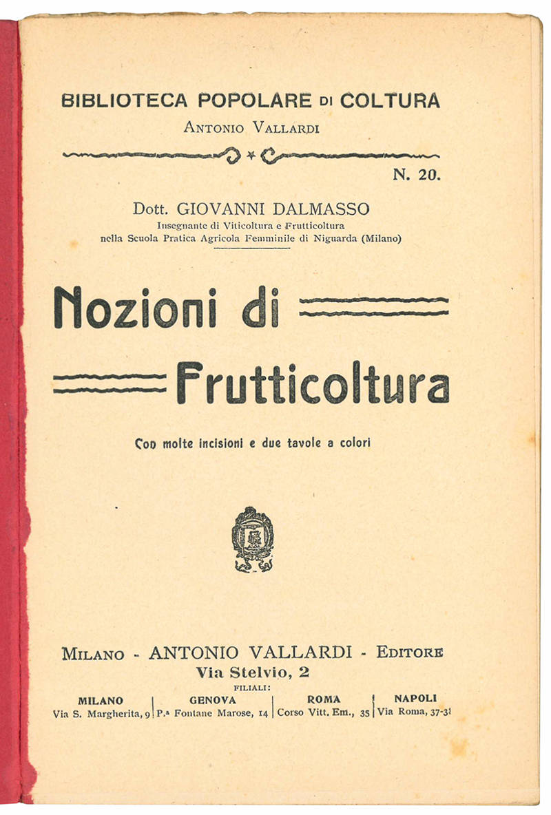 Nozioni di frutticoltura.