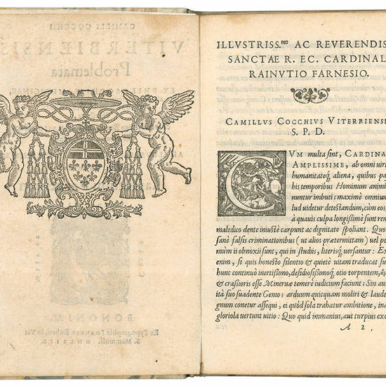 Camilli Cocchii Viterbiensis Problemata ex philosophiae, medicinae, aliarumque scientiarum fontibus hausta, iuxta deorum naturam, ac inventa distributa, et in celeberrimo Bononiensi gymnasio publice ad disputandum proposita