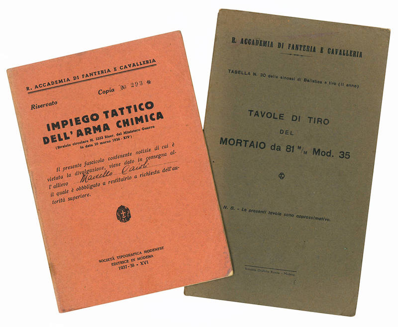 Lotto di due opuscoli a cura della R. Aaccademia di Fanteria e Cavalleria di Modena.