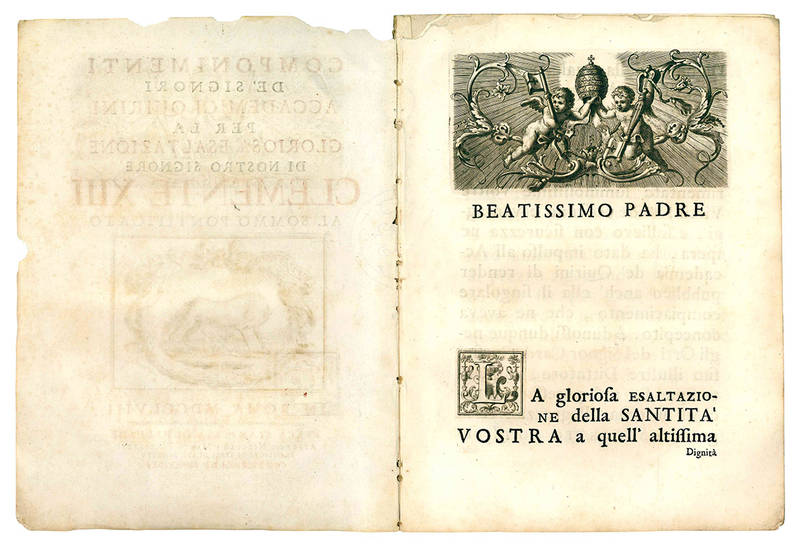 Componimenti de' signori accademici Quirini per la gloriosa esaltazione di nostro signore Clemente XIII. al sommo pontificato.