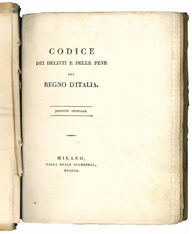 Codice dei delitti e delle pene pel Regno d'Italia. Edizione ufficiale