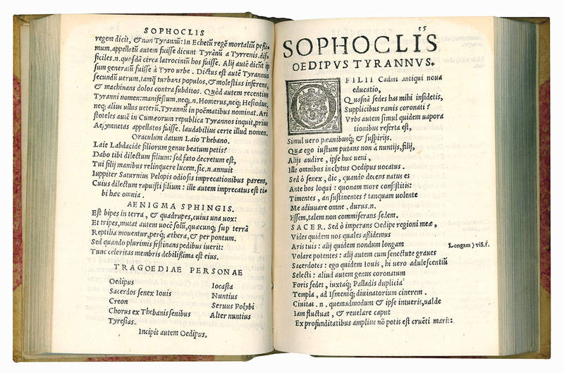 Sophoclis Tragoediae omnes, nunc primum Latinae ad verbum factae, ac Scholijs quibusdam illustratae, Ioanne Baptista Gabia Veronensi interprete