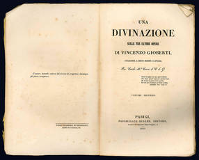 Una divinazione sulle tre ultime opere di Vincenzo Gioberti