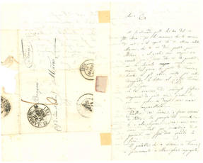 Lettera autografa firmata ed indirizzata al Sig. Bompani a Maçon (Francia). Valencia (Spagna), 18 febbraio 1839