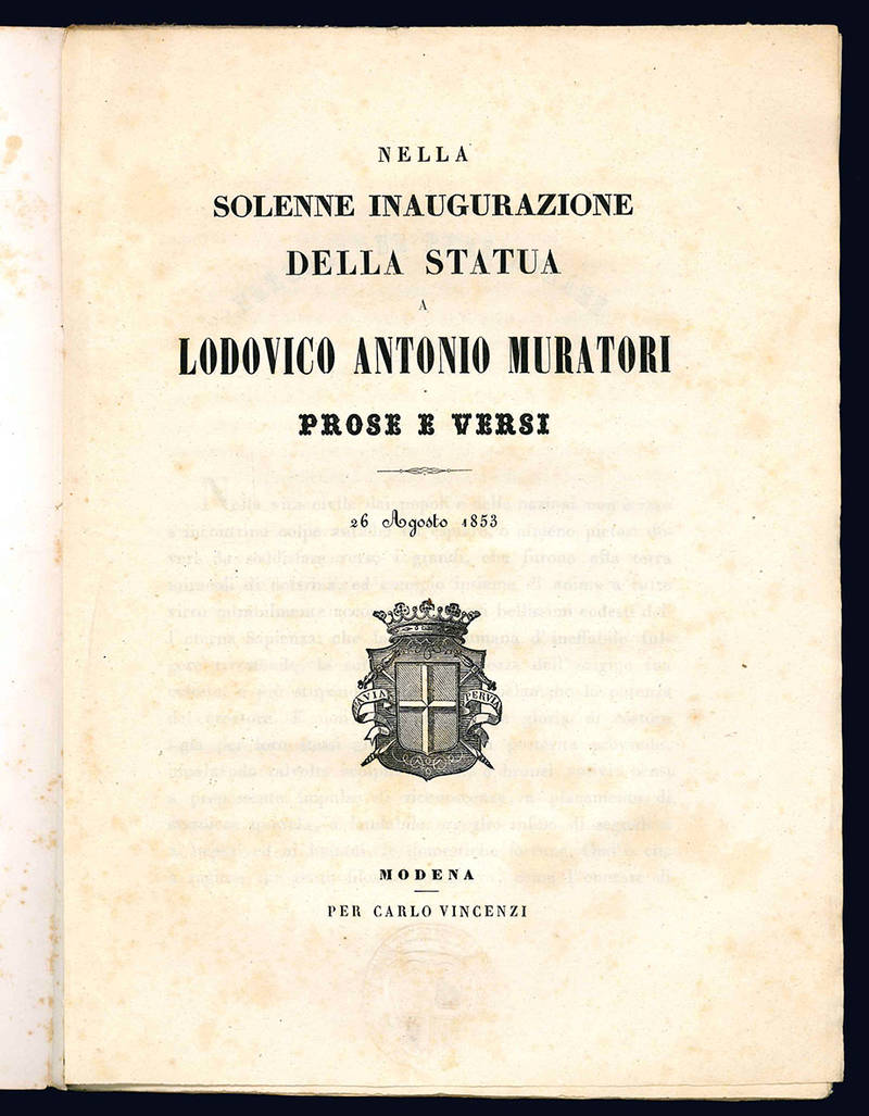 Nella solenne inaugurazione della statua a Lodovico Antonio Muratori.