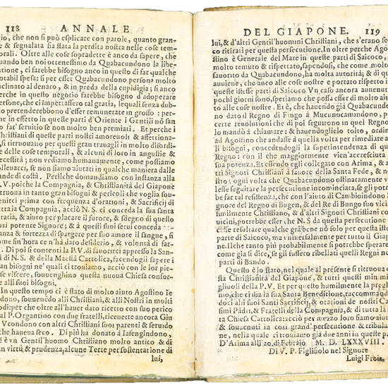 Lettera annale del Giapone scritta al Padre Generale della Gompagnia [sic] di Giesu. Alli XX. di Febbraio M.D.L.XXXVIII