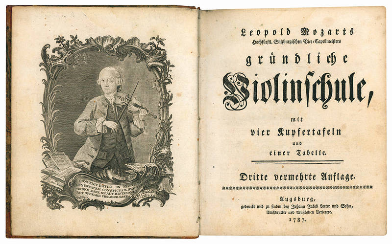 Leopold Mozarts Hochfürstl. Salzburgischen Vice-Capellmeisters gründliche Violinschule, mit vier Kupfertafeln und einer Tabelle. Dritte vermehrte Auflage