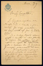Lettera autografa. Roma: [29 novembre 1903].