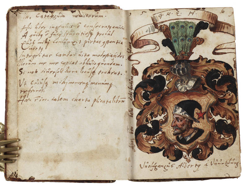 Liber amicorum. Manuscript on paper in Latin, German and Italian. Siena, 1569-1570