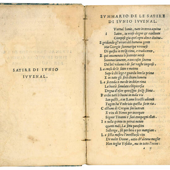 Iuvenal tradotto di latino in volgar lingua per Georgio Summa Ripa Veronese, novamente impresso.