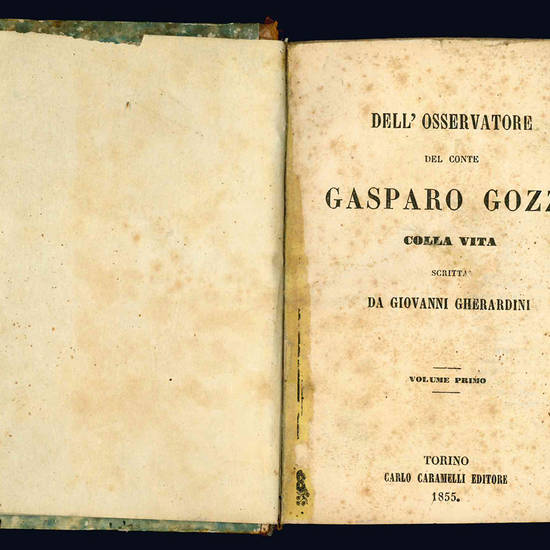 Dell'osservatore del conte Gasparo Gozzi colla vita scritta da Giovanni Gherardini.