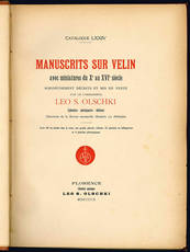 Catalogue LXXIV. Manuscrits sur vélin avec miniatures du X° au XVI° siècle.