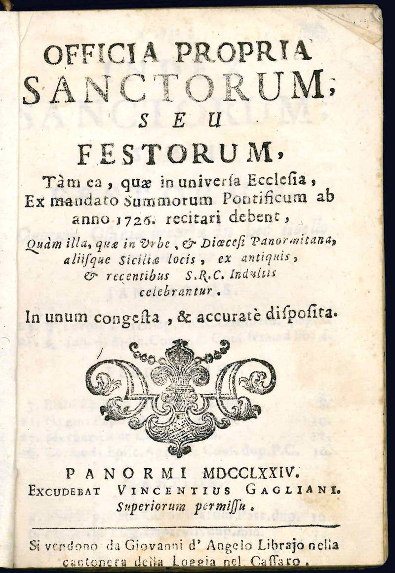 Officia propria Sanctorum, seu festorum