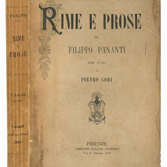 Rime e prose di Filippo Pananti con un cenno della sua vita e la bibliografia degli scritti per cura di Pietro Gori.