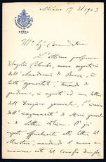 Lettera autografa. Milano: 17...1903.