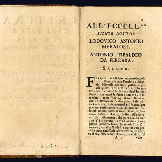 Lettera difensiva di messer Antonio Tibaldeo da Ferrara al signor dottore Lodovico Antonio Muratori