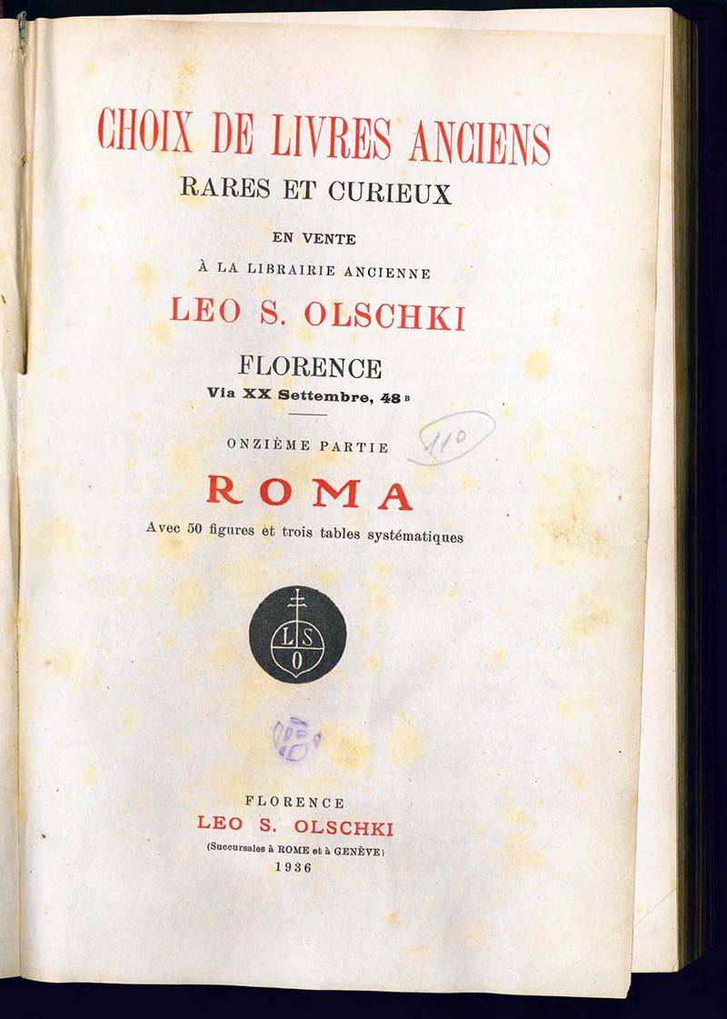 Choix de livres anciens (Roma)