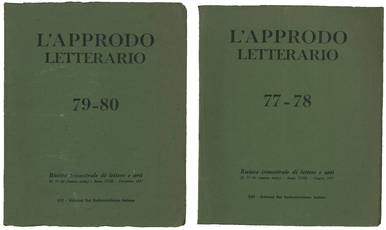 L’Approdo letterario. Rivista trimestrale di lettere e arti. N. 77-78 (nuova serie), anno XXIII, giugno 1977-N. 79-80 (nuova serie), anno XXIII, dicembre 1977
