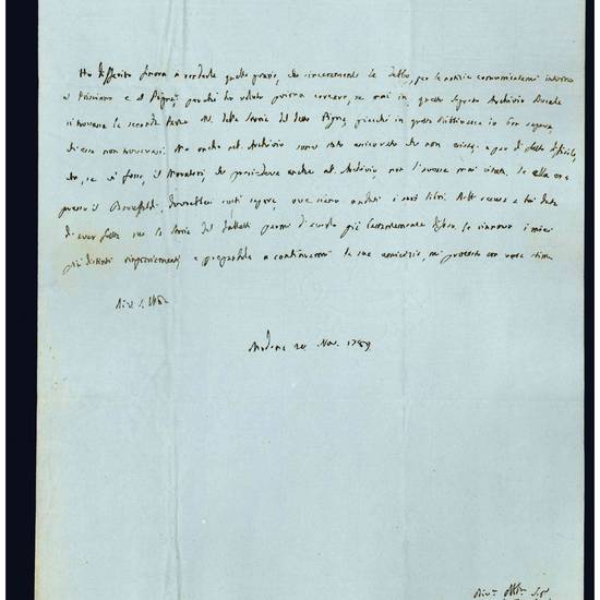 Archivietto composto da quindici lettere autografe indirizzate ad Antonio Frizzi (1736-1800)