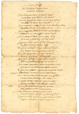 Carmen Molsae / Ad Invictissimum Ducem ferra. / Herculem Quartum. Manuscript on paper in Latin. [Italy, between 1534 and 1544]