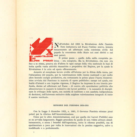 Opere pubbliche 1922-1932