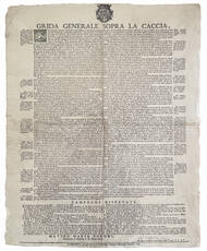 Grida generale sopra la caccia [...] pubblicata in Modena li 18. Marzo 1752