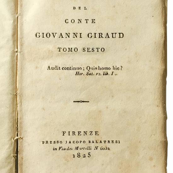 Commedie del conte Giovanni Giraud tomo primo (-sesto).