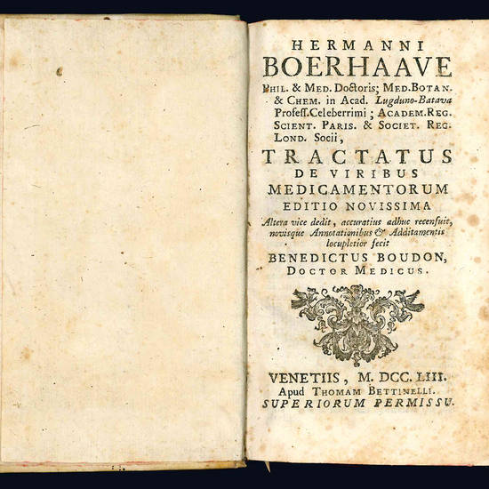 Hermanni Boerhaave ... Tractatus de viribus medicamentorum.