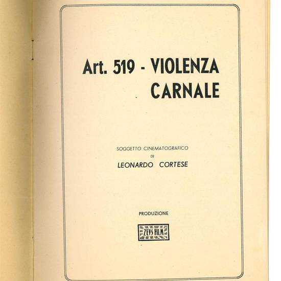 Art. 519 - violenza carnale