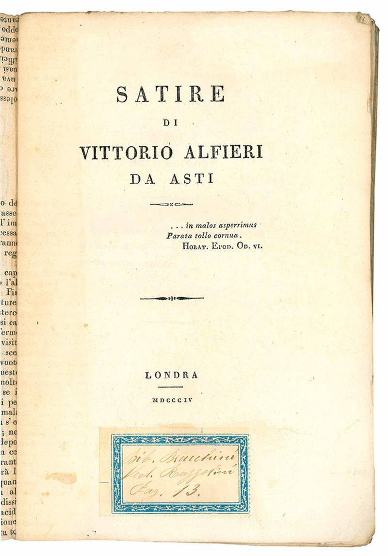 Satire di Vittorio Alfieri da Asti.