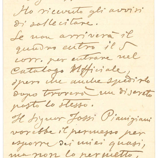Lettera autografa firmata ed indirizzata ad un certo Signor Hautmann. Modena, 1° novembre 1906