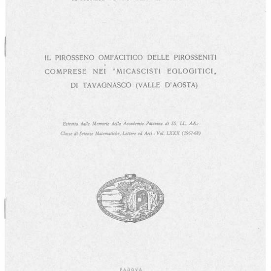 Il pirosseno omfacitico delle pirosseniti comprese nei "micascisti eglogitici", di Tavagnasco (Valle d'Aosta).
