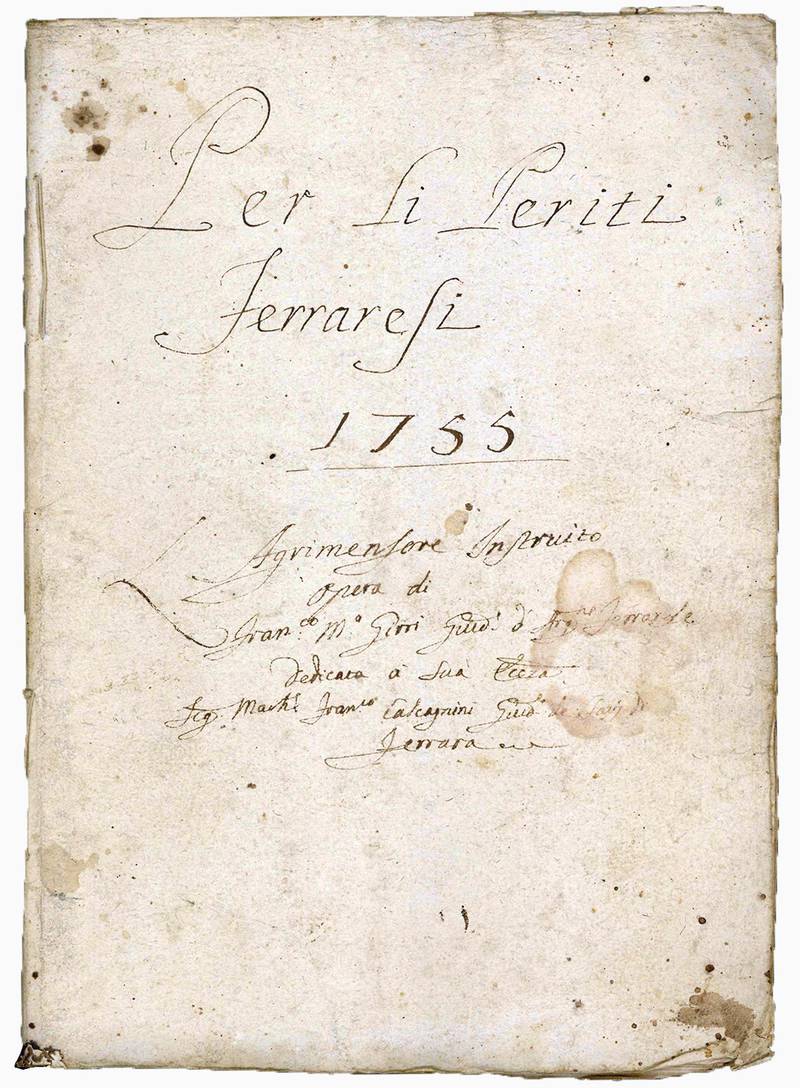 Raccolta di manoscritti e documenti autografi inerenti l’agrimensura. Ferrara, 1726-1770.