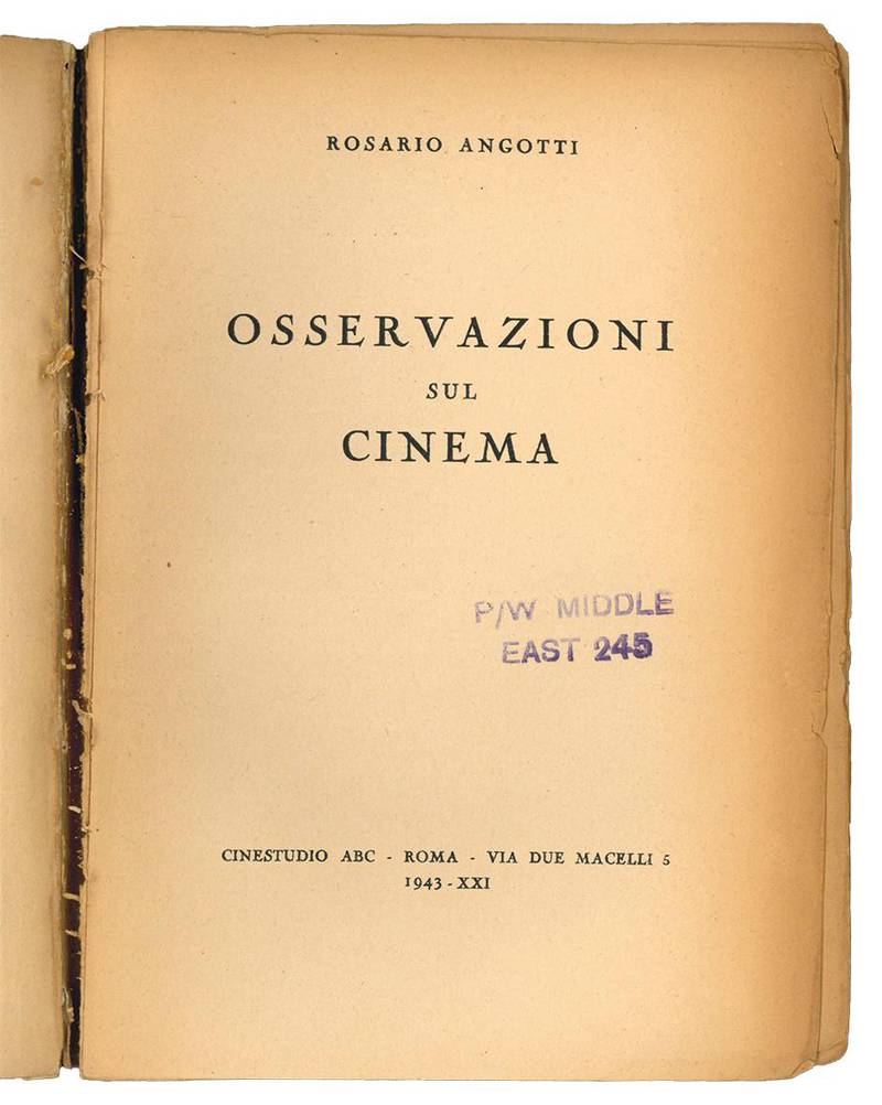 Osservazioni sul cinema