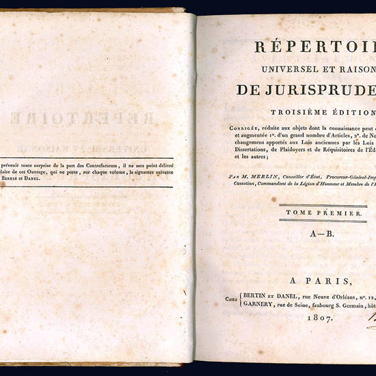 Répertoire universel et raisonné de jurisprudence. Troisiéme édition.