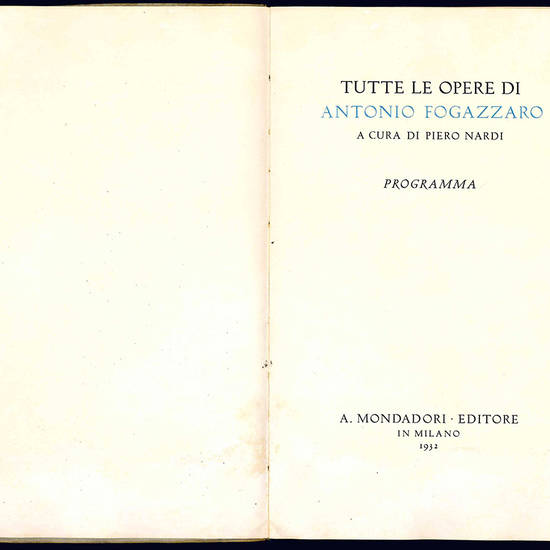 Tutte le opere di Antonio Fogazzaro.