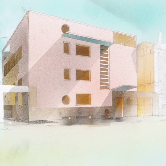 Prospettiva di Casa Laporte a Milano (progetto di Gio Ponti del 1936)