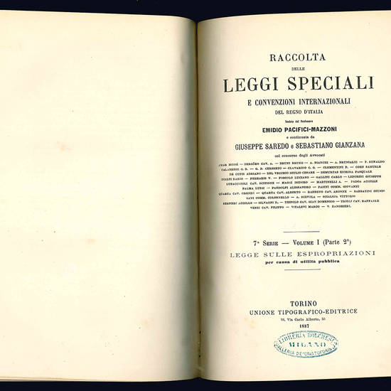Raccolta delle leggi speciali e convenzioni internazionali del Regno d'Italia.