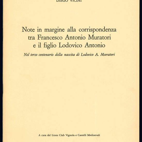 Note in margine alla corrispondenza tra Francesco Antonio Muratori e il figlio Lodovico Antonio.