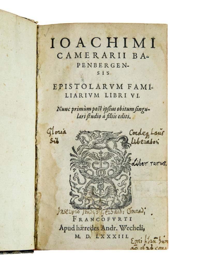 Epistolarum familiarium libri VI. Nunc Primùm post ipsius obitum singulari studio à filiis editi