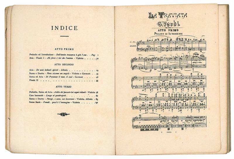 Edizione tascabile dell'opera completa per pianoforte La Traviata di G. Verdi. Edizione unica di 5000 esemplari.