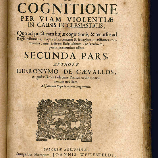 Hieronymi de Caevallos...Opus Exquisitissimum...