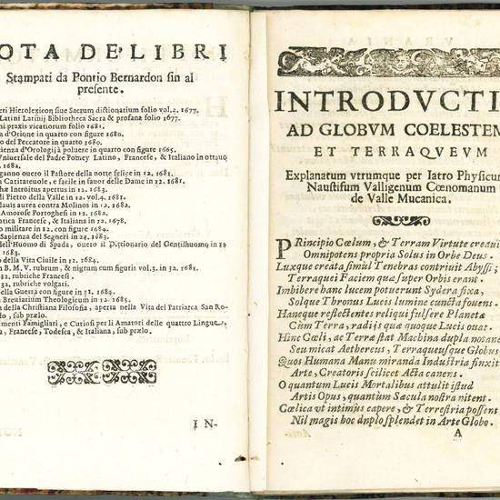 Urania astronomica coelestem, terraqueumque globum decantans, authore Iatro Phyisico Naustifo Valligeno Coenomano de valle Mucanica. Illustriss. ac eccellentiss. d.d. Hyeronimo Duodo Sereniss. Reipublicae Venetiarum patritio d. Venetiis, sumptibus Pontij